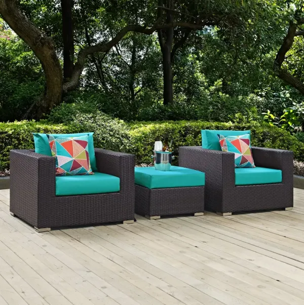 Convene 3 Piece Outdoor Patio Sofa Set by Modway