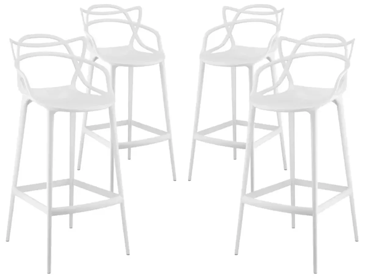 Entangled Bar Stool Set of 4 by Modway White