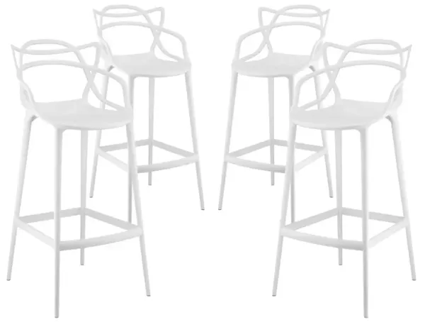 Entangled Bar Stool Set of 4 by Modway White