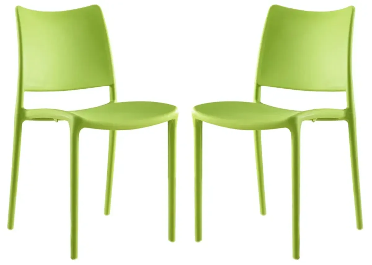 Hipster Dining Side Chair Set of 2 by Modway Green