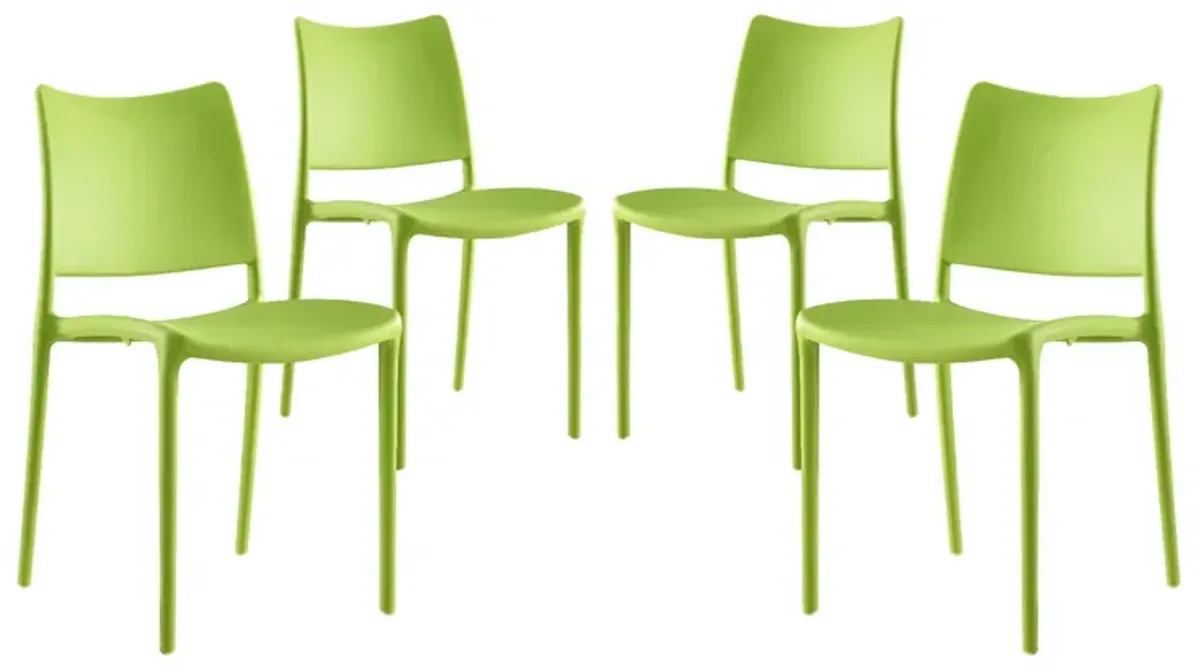 Hipster Dining Side Chair Set of 4 by Modway White