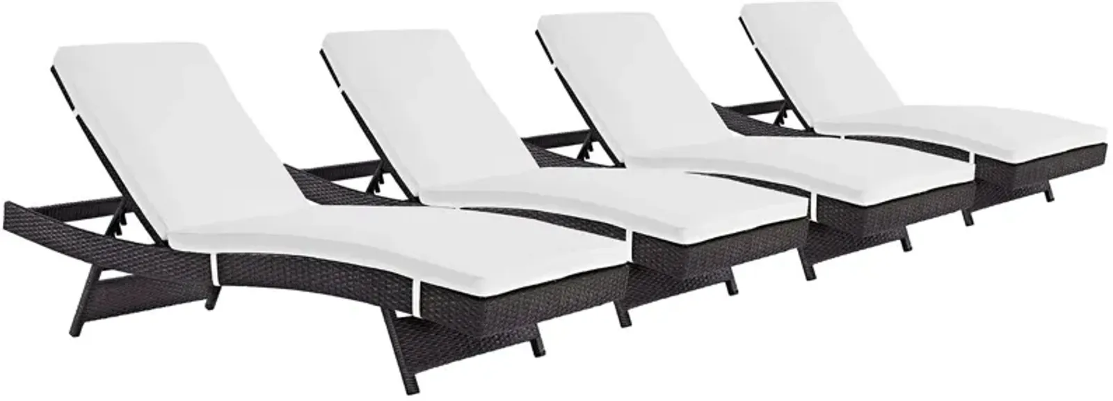Convene Chaise Outdoor Patio Set of 4 by Modway (EEI-2429-EXP-WHI-SET)