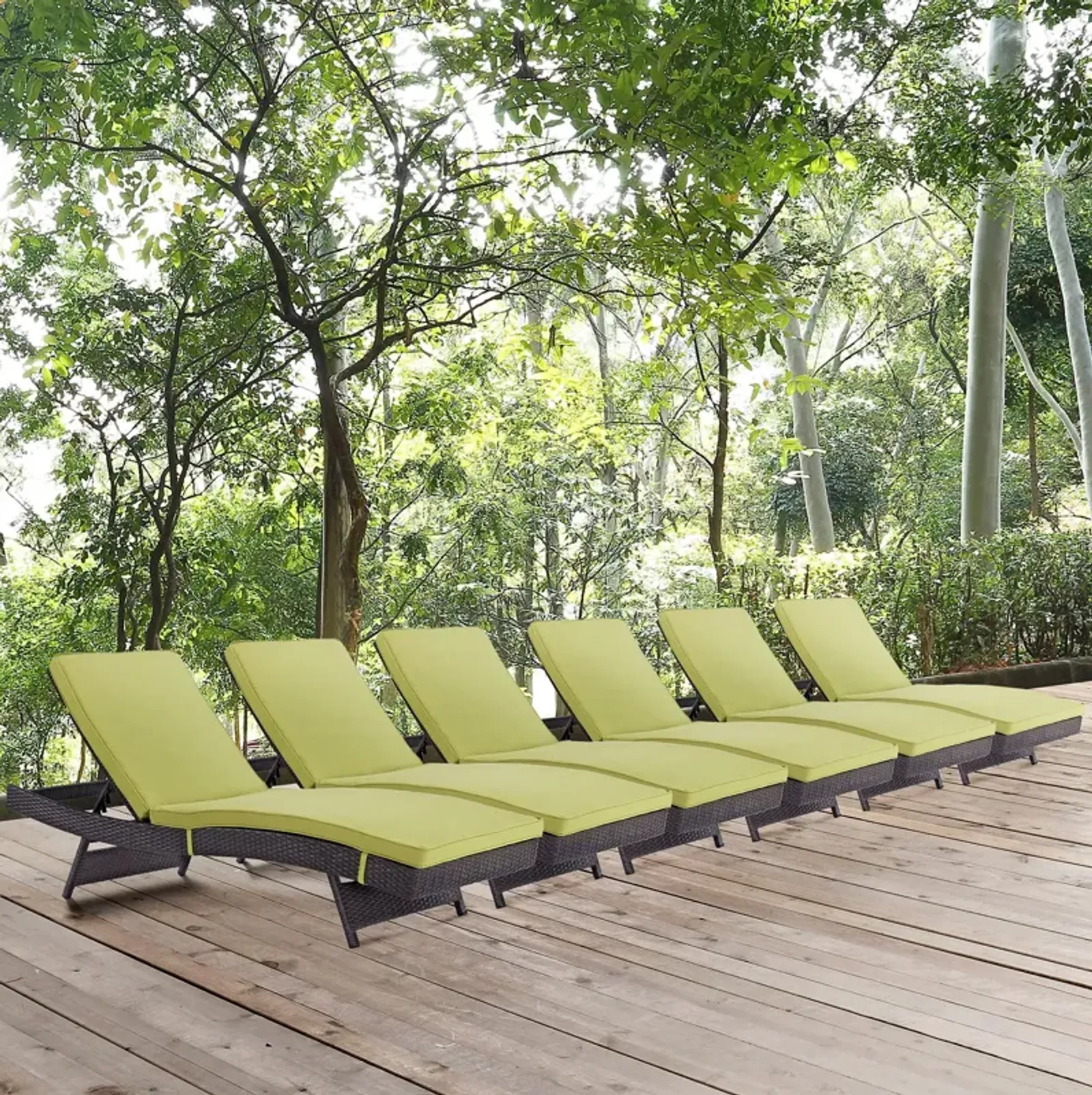 Convene Chaise Outdoor Patio Set of 6 by Modway