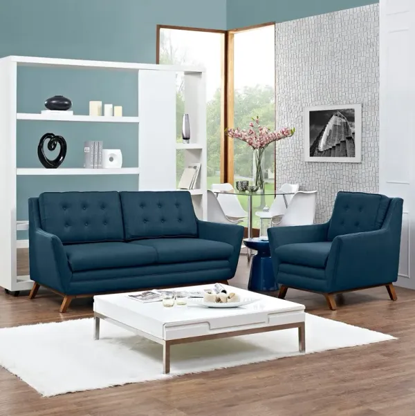 Beguile Living Room Set Upholstered Fabric Set of 2 by Modway Azure