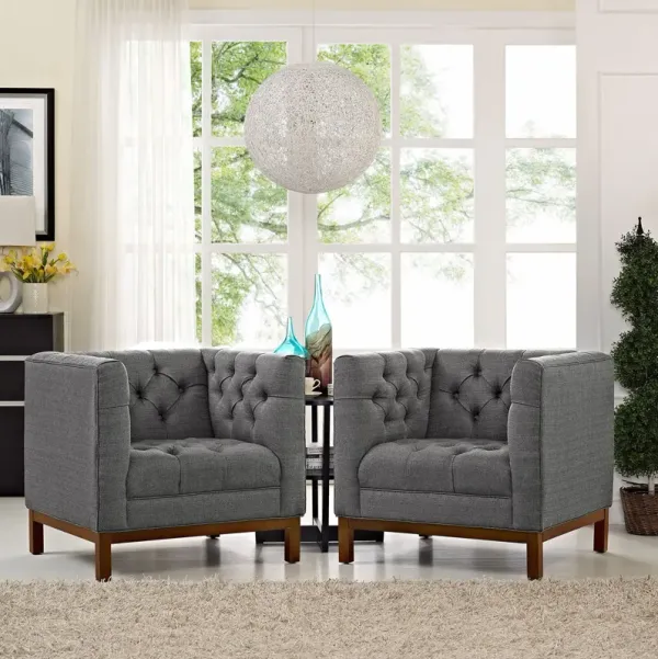 Panache Living Room Set Upholstered Fabric Set of 2 by Modway Expectation Gray