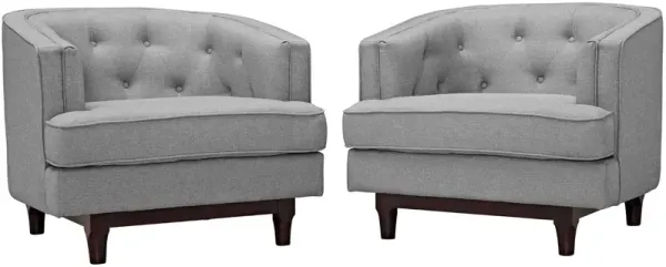 Coast Armchairs Set of 2 by Modway Light Gray