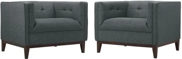 Serve Armchairs Set of 2 by Modway Gray