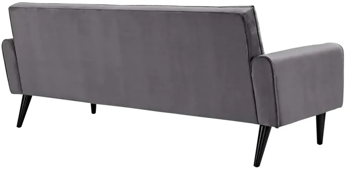 Delve Performance Velvet Sofa by Modway Gray