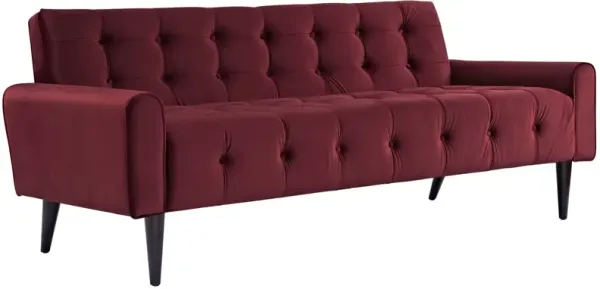 Delve Performance Velvet Sofa by Modway Maroon