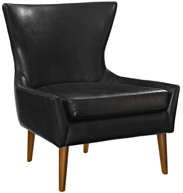 Keen Upholstered Vinyl Armchair by Modway Black