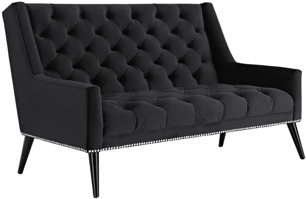 Peruse Performance Velvet Loveseat by Modway Black