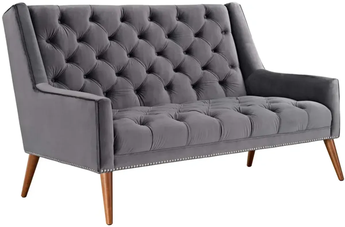 Peruse Performance Velvet Loveseat by Modway Gray