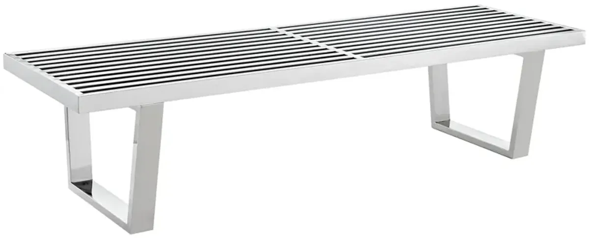 Sauna 5' Stainless Steel Bench by Modway Silver