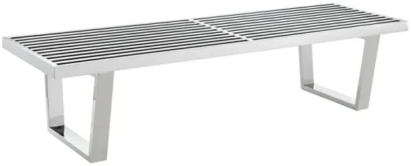 Sauna 5' Stainless Steel Bench by Modway Silver