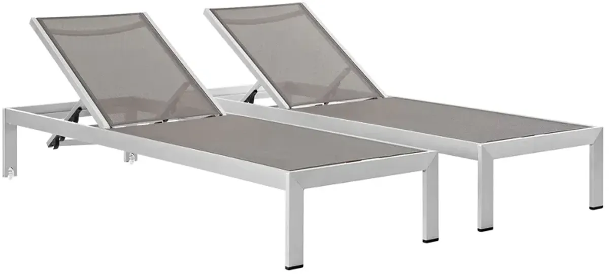 Shore Chaise Outdoor Patio Aluminum Set of 2 by Modway