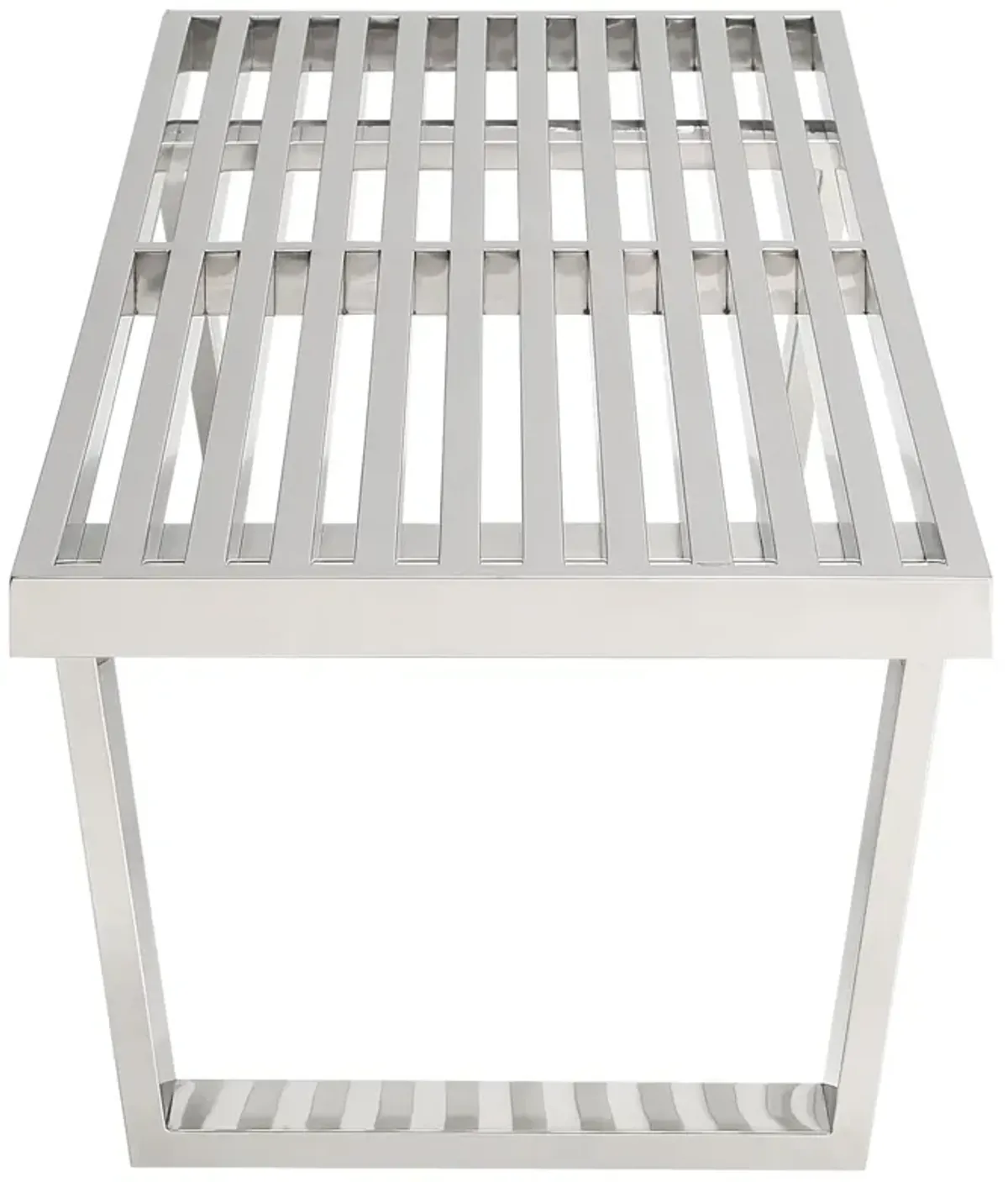 Sauna 4' Stainless Steel Bench by Modway Silver