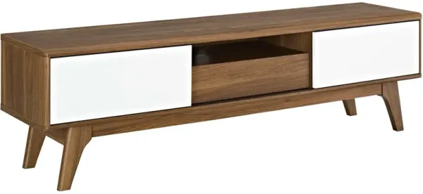 Envision 59” TV Stand by Modway Walnut White