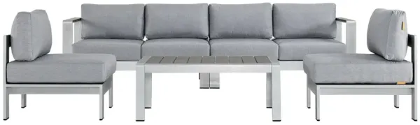 Shore 5 Piece Outdoor Patio Aluminum Sectional Sofa Set by Modway