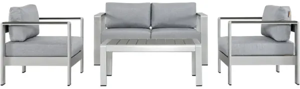 Shore 4 Piece Outdoor Patio Aluminum Sectional Sofa Set by Modway