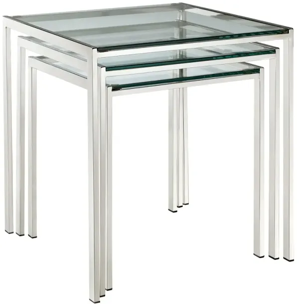 Nimble Nesting Table by Modway Silver