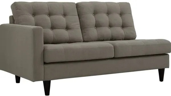 Empress Left-Facing Upholstered Fabric Loveseat by Modway Granite