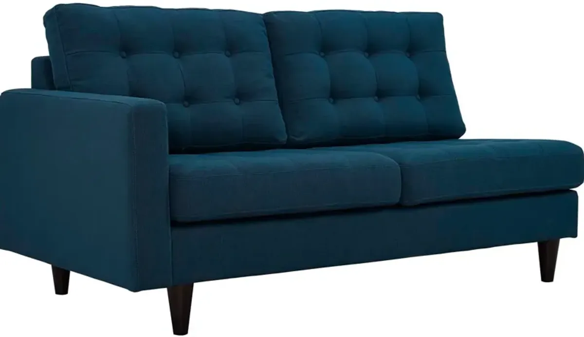 Empress Left-Facing Upholstered Fabric Loveseat by Modway Teal