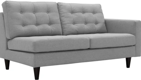 Empress Right-Facing Upholstered Fabric Loveseat by Modway Light Gray
