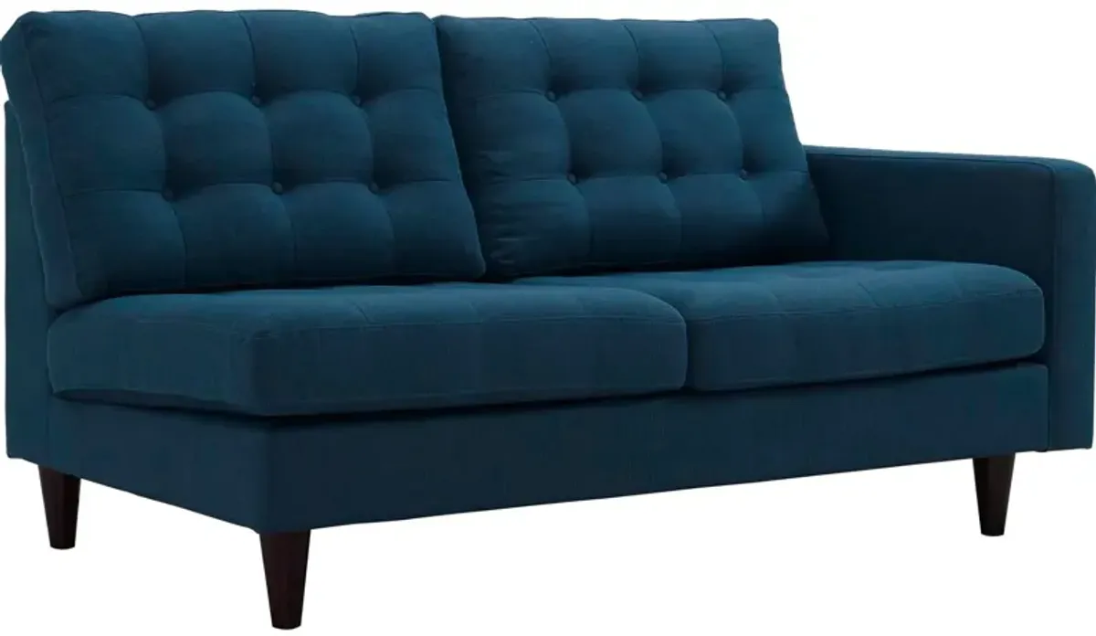 Empress Right-Facing Upholstered Fabric Loveseat by Modway Teal