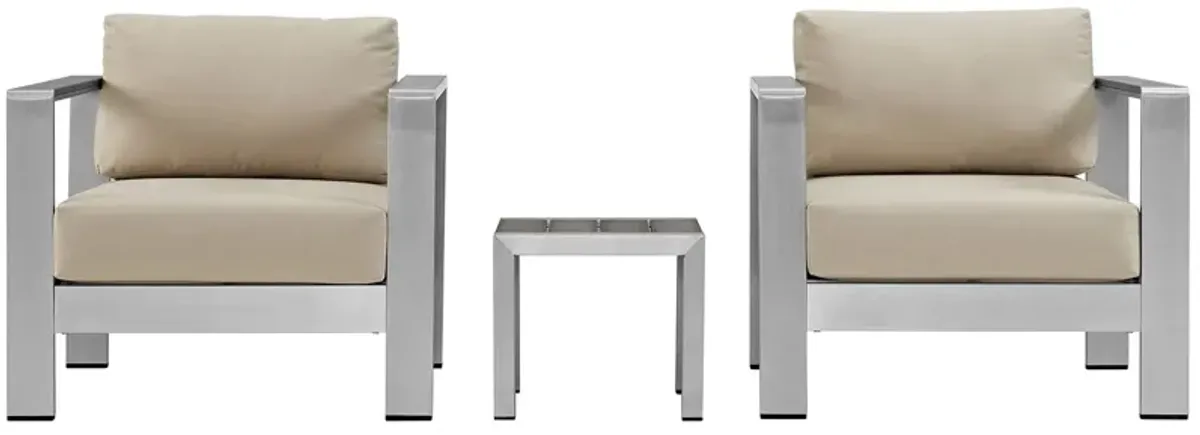 Shore 3 Piece Outdoor Patio Aluminum Set by Modway