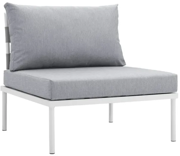 Harmony Armless Outdoor Patio Aluminum Chair by Modway White Gray