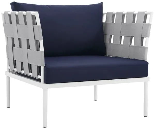 Harmony Outdoor Patio Aluminum Armchair by Modway White Navy
