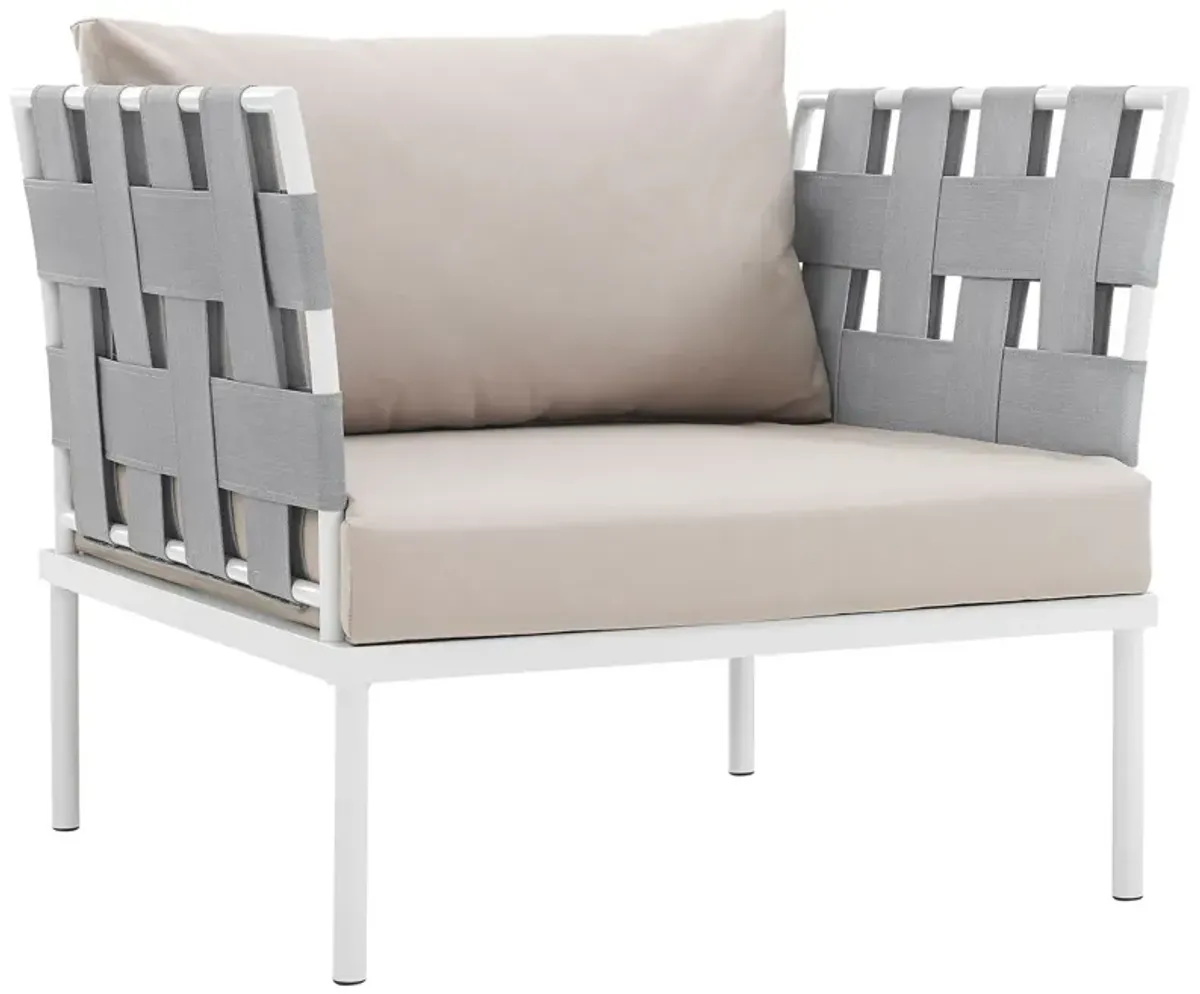 Harmony Outdoor Patio Aluminum Armchair by Modway White White