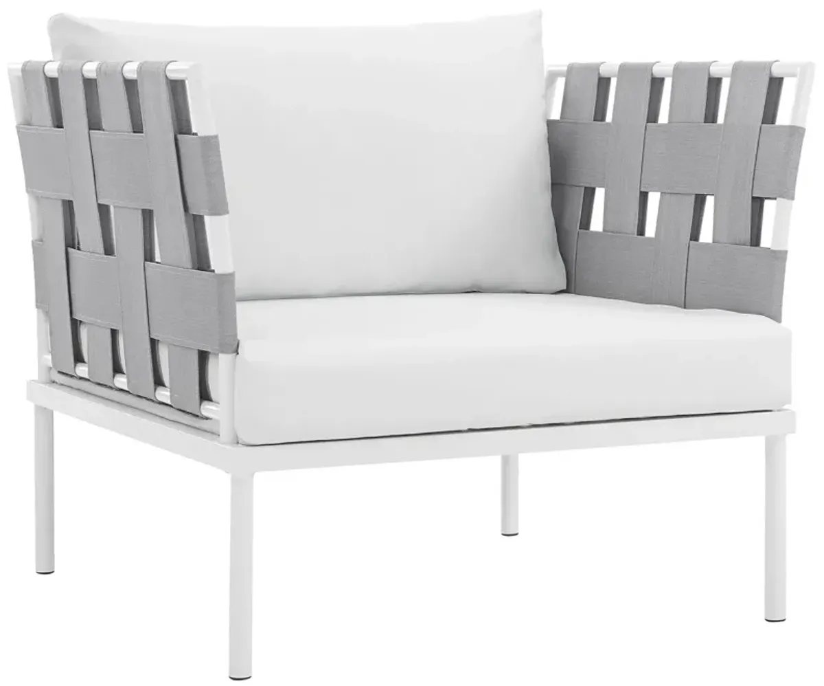 Harmony Outdoor Patio Aluminum Armchair by Modway White White