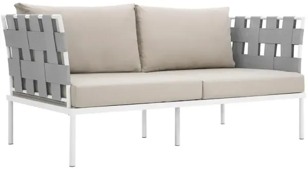 Harmony Outdoor Patio Aluminum Loveseat by Modway White Beige