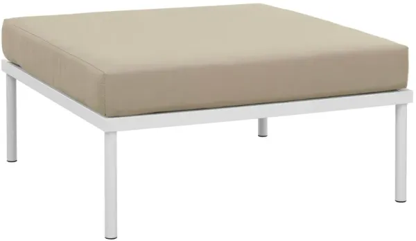 Harmony Outdoor Patio Aluminum Ottoman by Modway White Beige