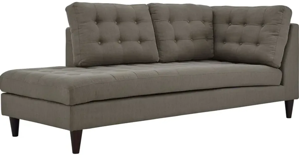 Empress Upholstered Fabric Left Facing Bumper by Modway Granite