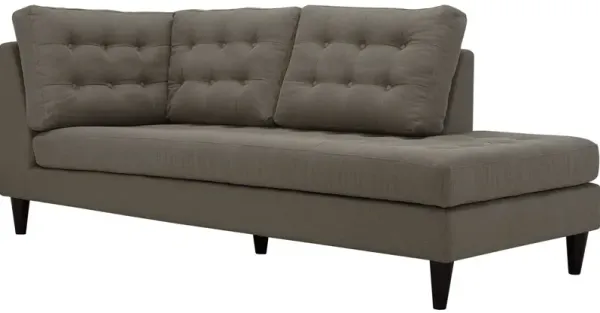 Empress Upholstered Fabric Right Facing Bumper by Modway Granite