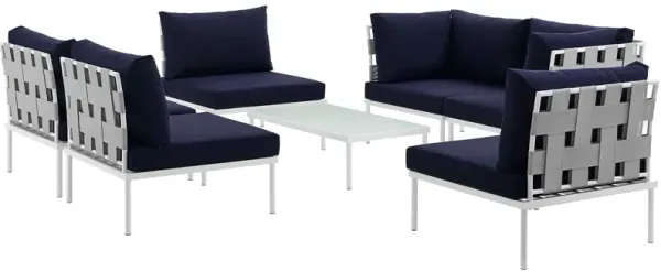 Harmony 7 Piece Outdoor Patio Aluminum Sectional Sofa Set by Modway