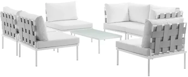 Harmony 7 Piece Outdoor Patio Aluminum Sectional Sofa Set by Modway