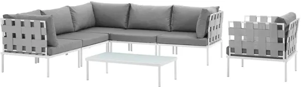 Harmony 7 Piece Outdoor Patio Aluminum Sectional Sofa Set by Modway