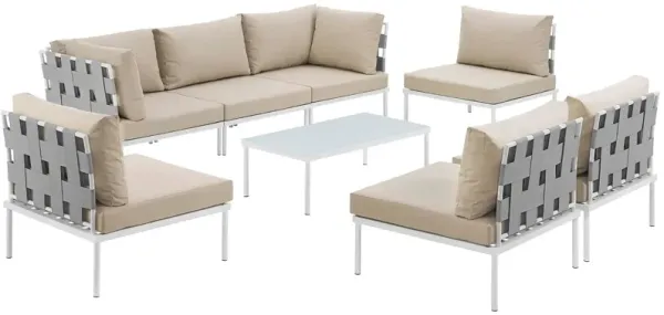 Harmony 8 Piece Outdoor Patio Aluminum Sectional Sofa Set by Modway