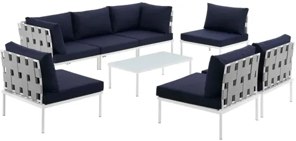 Harmony 8 Piece Outdoor Patio Aluminum Sectional Sofa Set by Modway