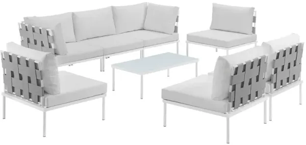 Harmony 8 Piece Outdoor Patio Aluminum Sectional Sofa Set by Modway
