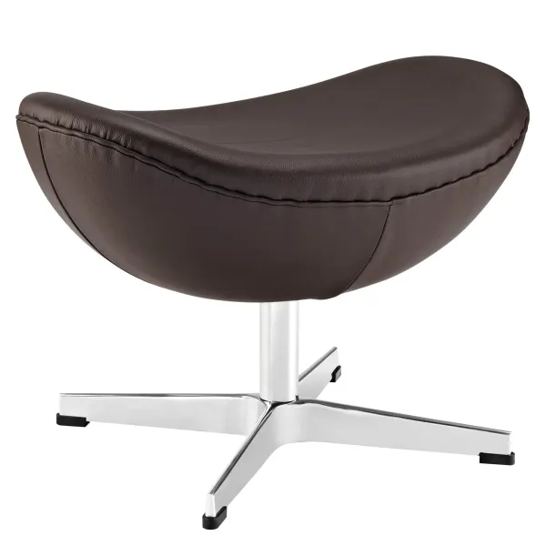 Glove Leather Ottoman by Modway Brown