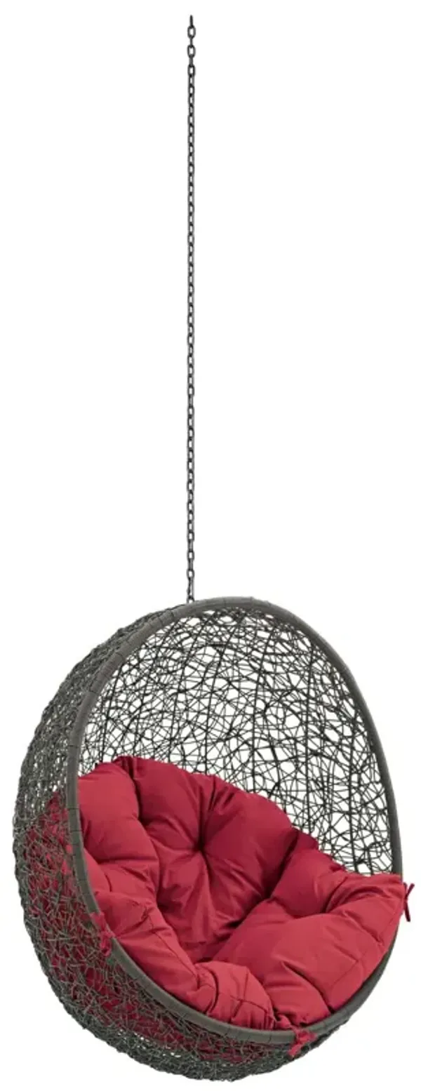 Hide Outdoor Patio Swing Chair Without Stand by Modway Gray Red