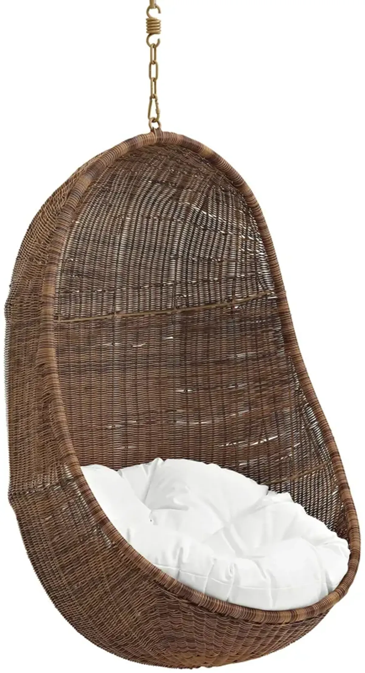 Bean Outdoor Patio Swing Chair Without Stand by Modway Coffee White