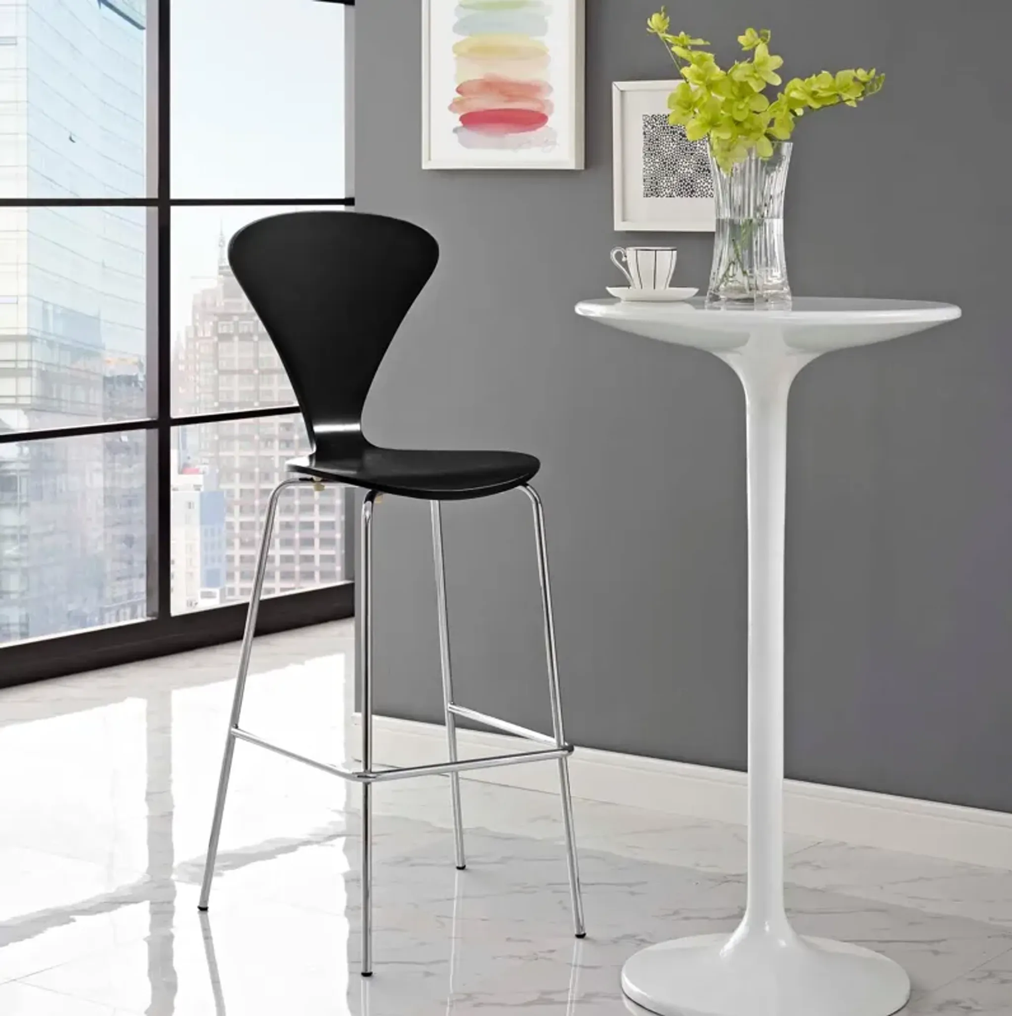 Passage Dining Bar Stool By Modway Black Lexmod | Furniture.com
