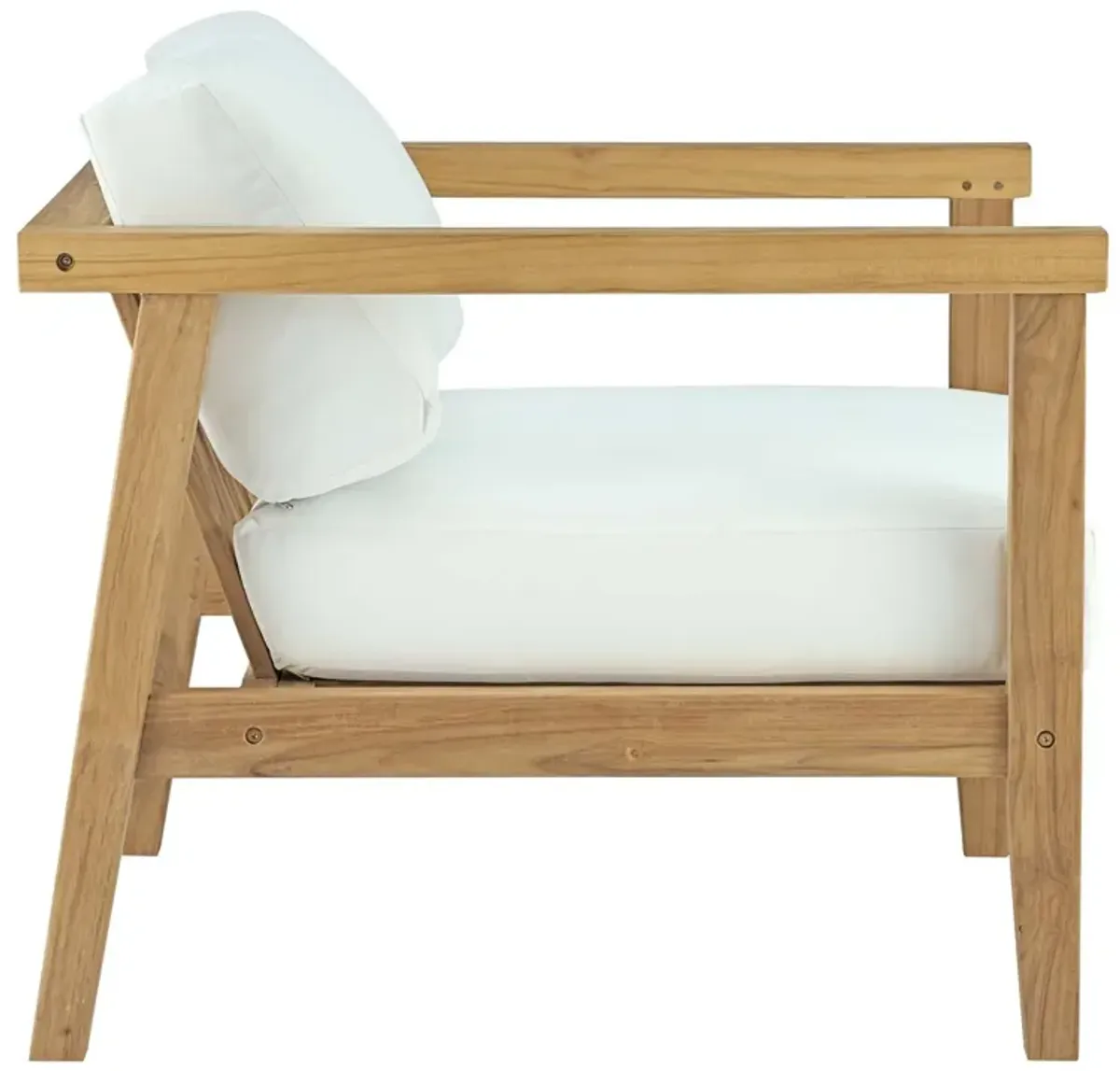 Bayport Outdoor Patio Teak Armchair by Modway Natural White