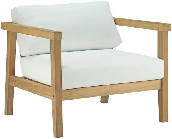Bayport Outdoor Patio Teak Armchair by Modway Natural White