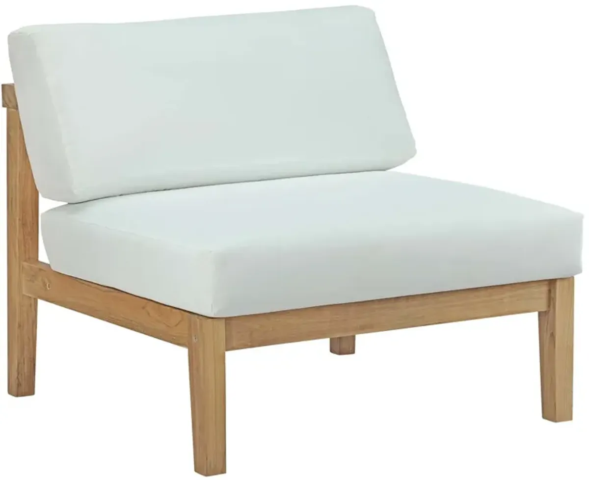 Bayport Outdoor Patio Teak Armless by Modway Natural White